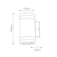 Latarnia naścienna Magnus - 2 źródła światła - Grafitowy