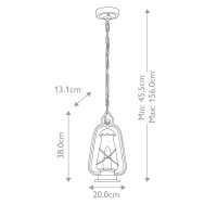 Latarnia wisząca Miners - 1 źródło światła - Postarzany brąz