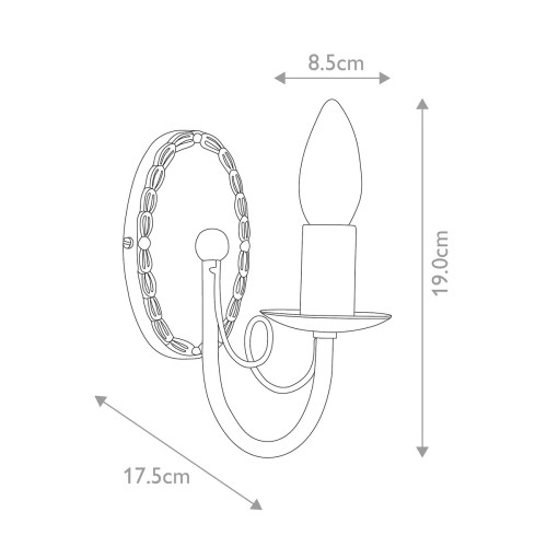 Kinkiet Minster - 1 źródło światła - Czarny