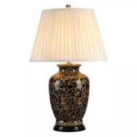 Duża lampa stołowa Morris - 1 źródło światła - Czarny, złoty