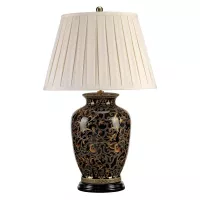 Duża lampa stołowa Morris - 1 źródło światła - Czarny, złoty