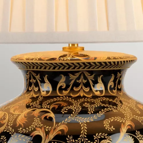 Duża lampa stołowa Morris - 1 źródło światła - Czarny, złoty