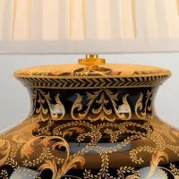 Duża lampa stołowa Morris - 1 źródło światła - Czarny, złoty