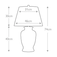 Duża lampa stołowa Morris - 1 źródło światła - Czarny, złoty