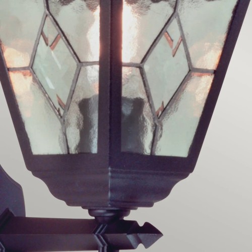 Latarnia naścienna Norfolk NR1- 1 źródło światła - Czarny