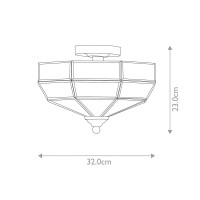 Półplafon Old Park - 2 źródła światła - Antyczny mosiądz