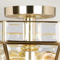 Półplafon Old Park - 2 źródła światła - Polerowany mosiądz