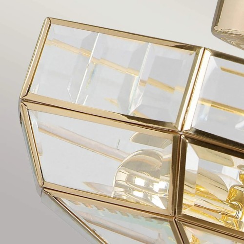 Półplafon Old Park - 2 źródła światła - Polerowany mosiądz