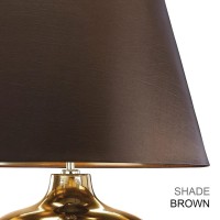Lampa stołowa Ottoman - 1 źródło światła - Brązowy - Brązowy abażur