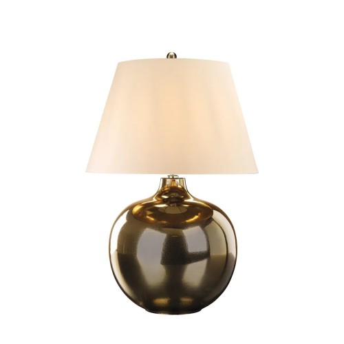Lampa stołowa Ottoman - 1 źródło światła - Brązowy - Abażur w kolorze kości słoniowej
