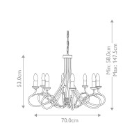 Żyrandol Olivia - 8 źródeł światła - Czarny, złota patyna