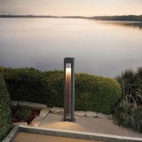 Duży słupek ogrodowy LED Parkstone - Bazalt, stal nierdzewna