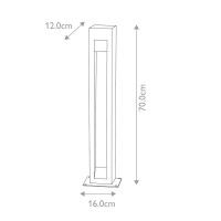 Duży słupek ogrodowy LED Parkstone - Bazalt, stal nierdzewna