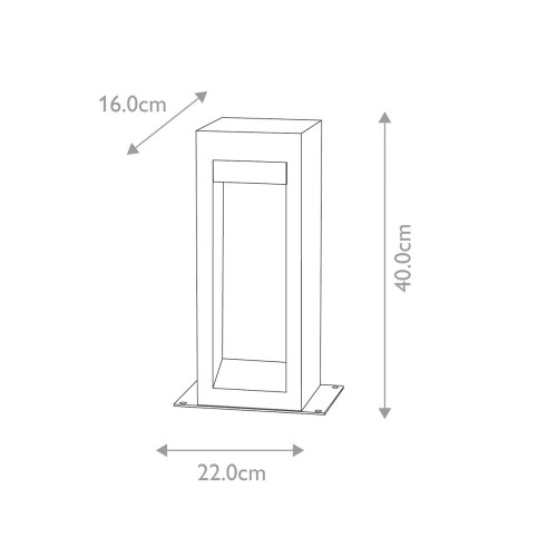 Średni słupek ogrodowy LED Parkstone - Bazalt, stal nierdzewna