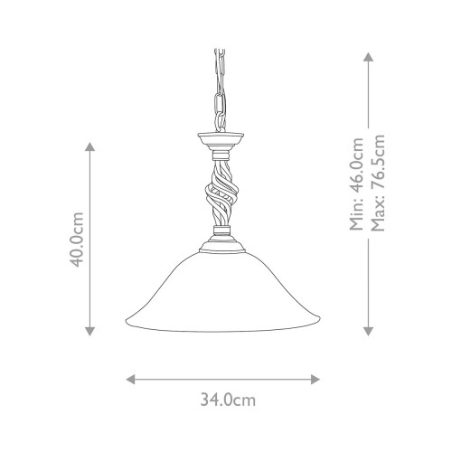 Lampa wisząca Pembroke - 1 źródło światła - Czarny