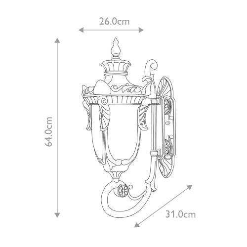 Duża latarnia naścienna Philadelphia PH1 - 3 źródła światła - Postarzany brąz