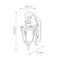 Duża latarnia naścienna Philadelphia PH2 - 3 źródła światła - Postarzany brąz