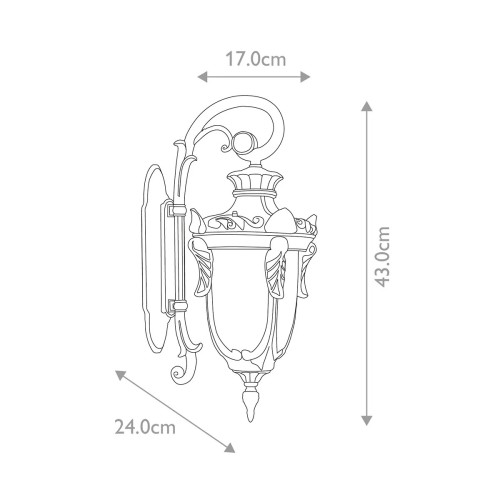 Mała latarnia naścienna Philadelphia PH2 - 1 źródło światła - Postarzany brąz