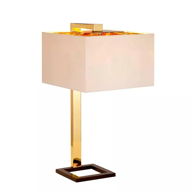 Lampa stołowa Plein - 1 źródło światła - Ciemnobrązowy, polerowane złoto