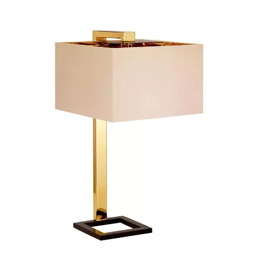 Lampa stołowa Plein - 1 źródło światła - Ciemnobrązowy, polerowane złoto