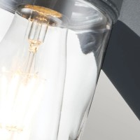 Latarnia naścienna Portofino - 1 źródło światła - Szary