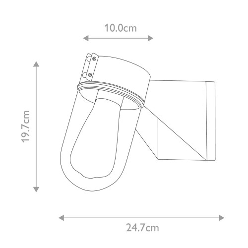 Latarnia naścienna Portofino - 1 źródło światła - Szary