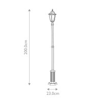 Latarnia uliczna Parish PR6 - 1 źródło światła - Czarny