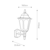 Latarnia naścienna Parish Mini PRM1 - 1 źródło światła - Czarny