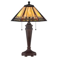 Lampa stołowa Arden - 2 źródła światła - Brązowa patyna