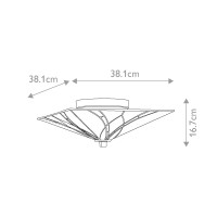 Plafon Asheville - 2 źródła światła - Ciemnobrązowy