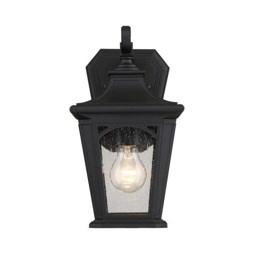 Mała latarnia naścienna Bedford - 1 źródło światła - Czarny