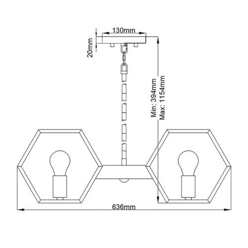 Żyrandol Bismarck - 5 źródeł światła - Czarny