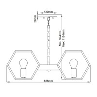 Żyrandol Bismarck - 5 źródeł światła - Czarny