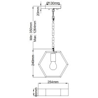 Mała lampa wisząca Bismarck - 1 źródło światła - Czarny