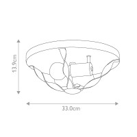 Plafon Bradbury - 2 źródła światła - Popielaty
