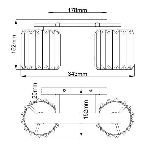 Kinkiet Divine - 2 źródła światła - Polerowany chrom
