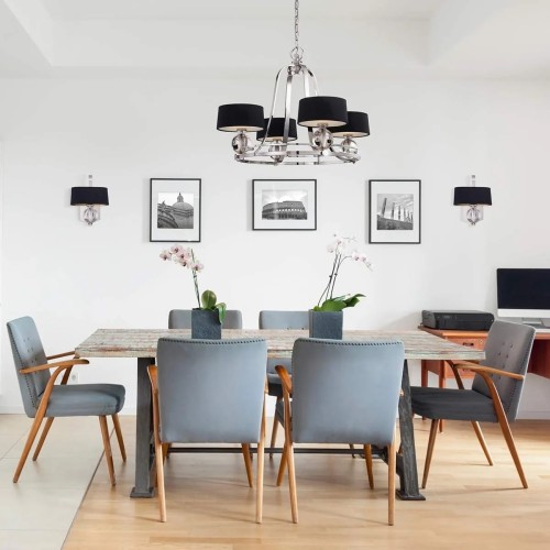 Żyrandol Gotham - 4 źródła światła - Imperialne srebro