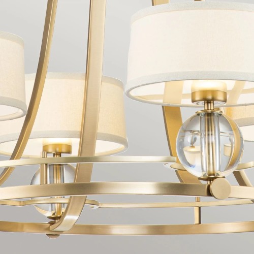 Żyrandol Gotham - 4 źródła światła - Szczotkowany mosiądz