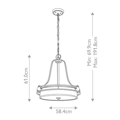 Lampa wisząca Gotham - 4 źródła światła - Imperialne srebro