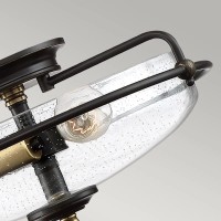 Plafon Griffin - 3 źródła światła - Palladiański brąz - Przezroczysty klosz