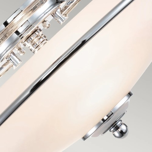 Plafon Griffin - 3 źródła światła - Polerowany chrom - Opalowy klosz