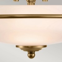 Plafon Griffin - 3 źródła światła - Postarzany mosiądz - Opalowy klosz