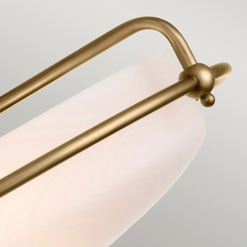 Plafon Griffin - 3 źródła światła - Postarzany mosiądz - Opalowy klosz