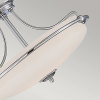 Półplafon Griffin - 4 źródła światła - Polerowany chrom - Opalowy klosz