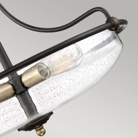 Półplafon Griffin - 4 źródła światła - Palladiański brąz - Przezroczysty klosz