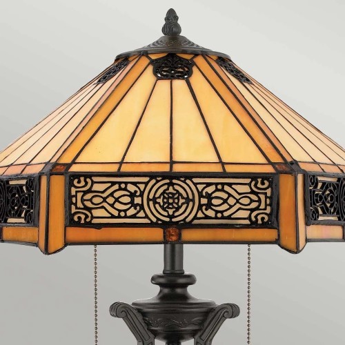 Lampa stołowa Indus - 2 źródła światła - Vintage brąz