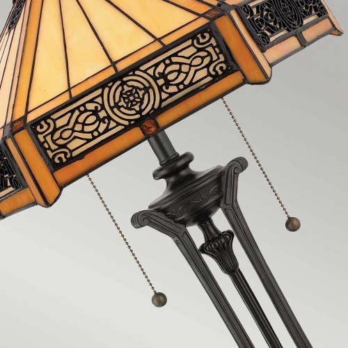 Lampa stołowa Indus - 2 źródła światła - Vintage brąz
