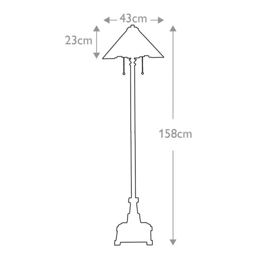 Lampa podłogowa Inglenook - 2 źródła światła - Ciemnobrązowy