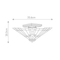 Półplafon Inglenook - 2 źródła światła - Ciemnobrązowy