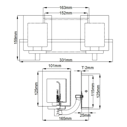 Kinkiet Kolt - 2 źródła światła - Polerowany chrom